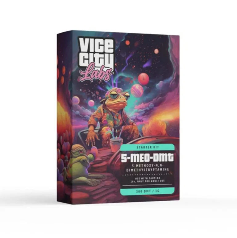 5MEO DMT 1ml Vice City Labs vape kit featuring pre-filled cartridge and 510 thread battery