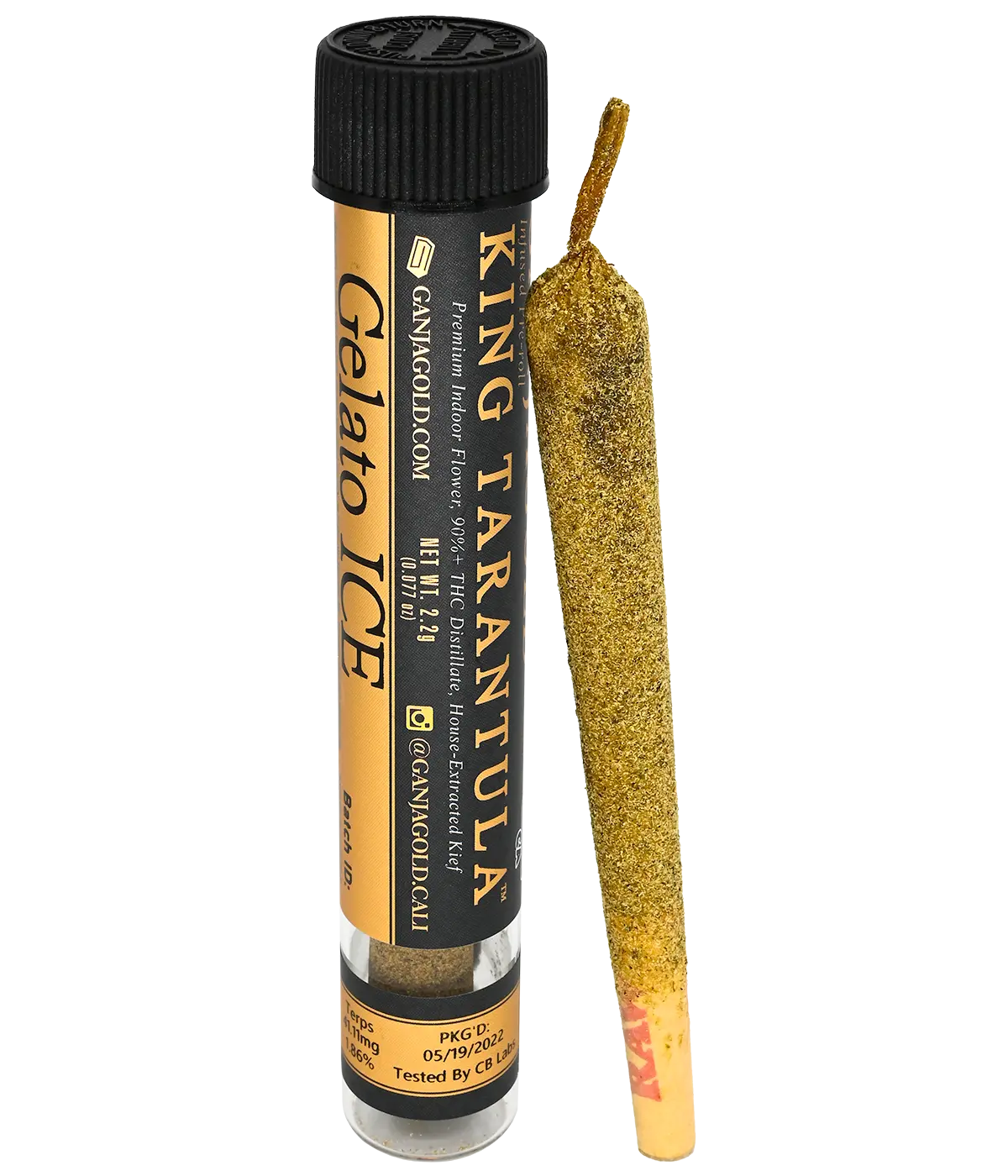 Ganja Gold King Tarantula kief-coated infused pre-roll Australia