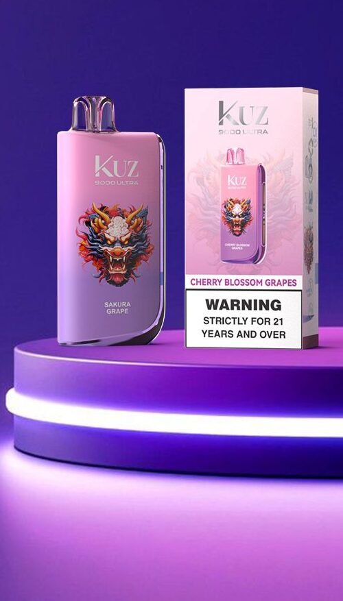 KUZ 9000 Ultra Disposable Vape in sleek ergonomic finish.
